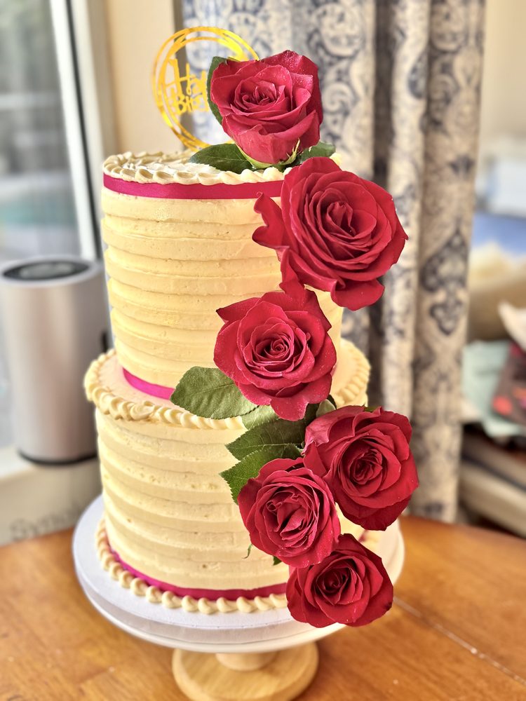 Delicate Florals Custom 2-Tiered Cake 