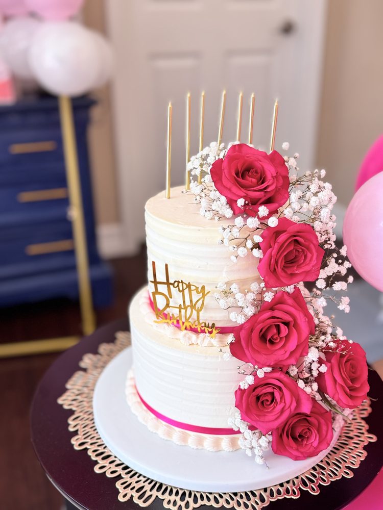 Delicate Florals Custom 2-Tiered Cake 