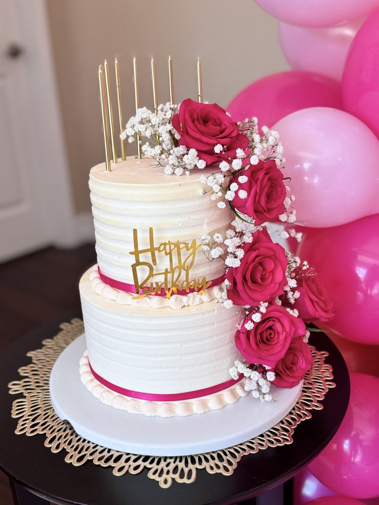 Delicate Florals Custom 2-Tiered Cake 