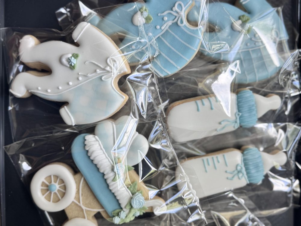 Light Blue Baby Shower Floral Design